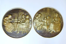 Two Large Plates Wall Plate Relief About 1900