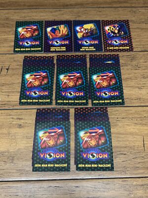 MARVEL VISION EMBOSSED MINI-MAGAZIINE  Lot of 6 Sets 24 Cards X-Men Iron CV JD