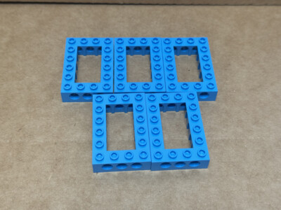LEGO Parts - Dark Azure Technic, Brick 4 x 6 Open Center - No 32531 - QTY 5