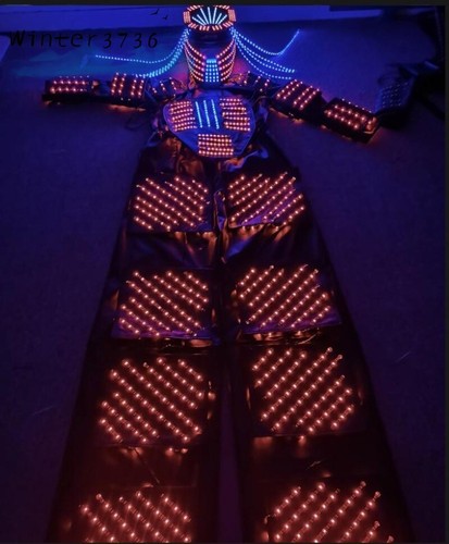 LED RGB Light up Clothing Rave Party Bar Wedding Stage Suit Performance Costume - Picture 2 of 9
