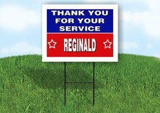 REGINALD THANK YOU SERVICE 18 in x 24 in Yard Sign Road Sign with Stand