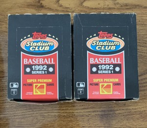 🔥(2) 1992 Topps Stadium Club MLB Baseball Series 1 Hobby Boxes (36 Packs)🔥