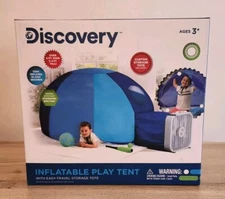 Discovery Kids Inflatable Play Tent w Travel Storage Tote Open Box Childrens Toy