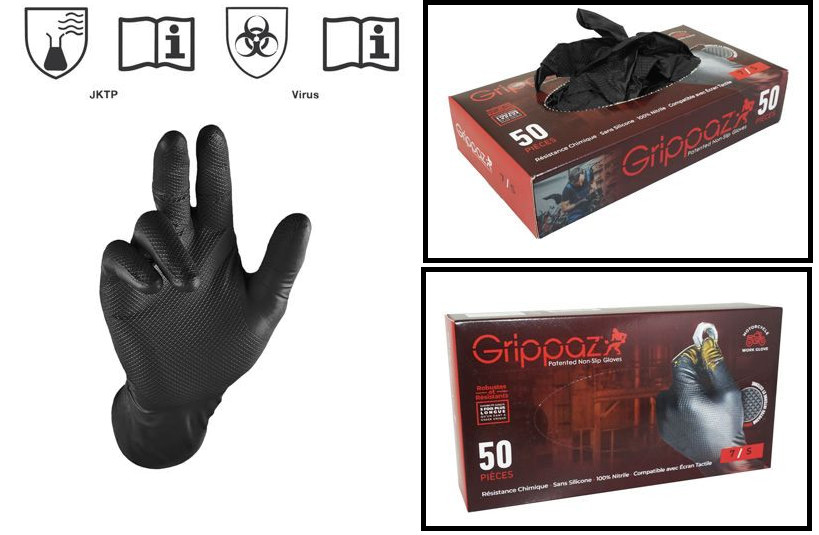 Gants de mecanique nitrile resistant aux huiles et essence boite de 50 gants orange