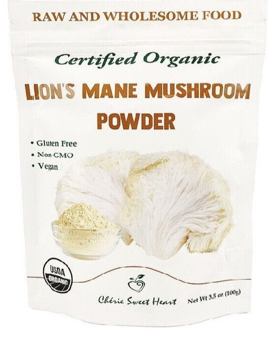 Cherie Sweet Heart New Organic Lion's Mane Mushroom Powder 3.5oz/100g