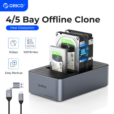 ORICO 5-Bay Klon HDD Docking Station für SATA 2,5/3,5 Zoll SSD/HDD