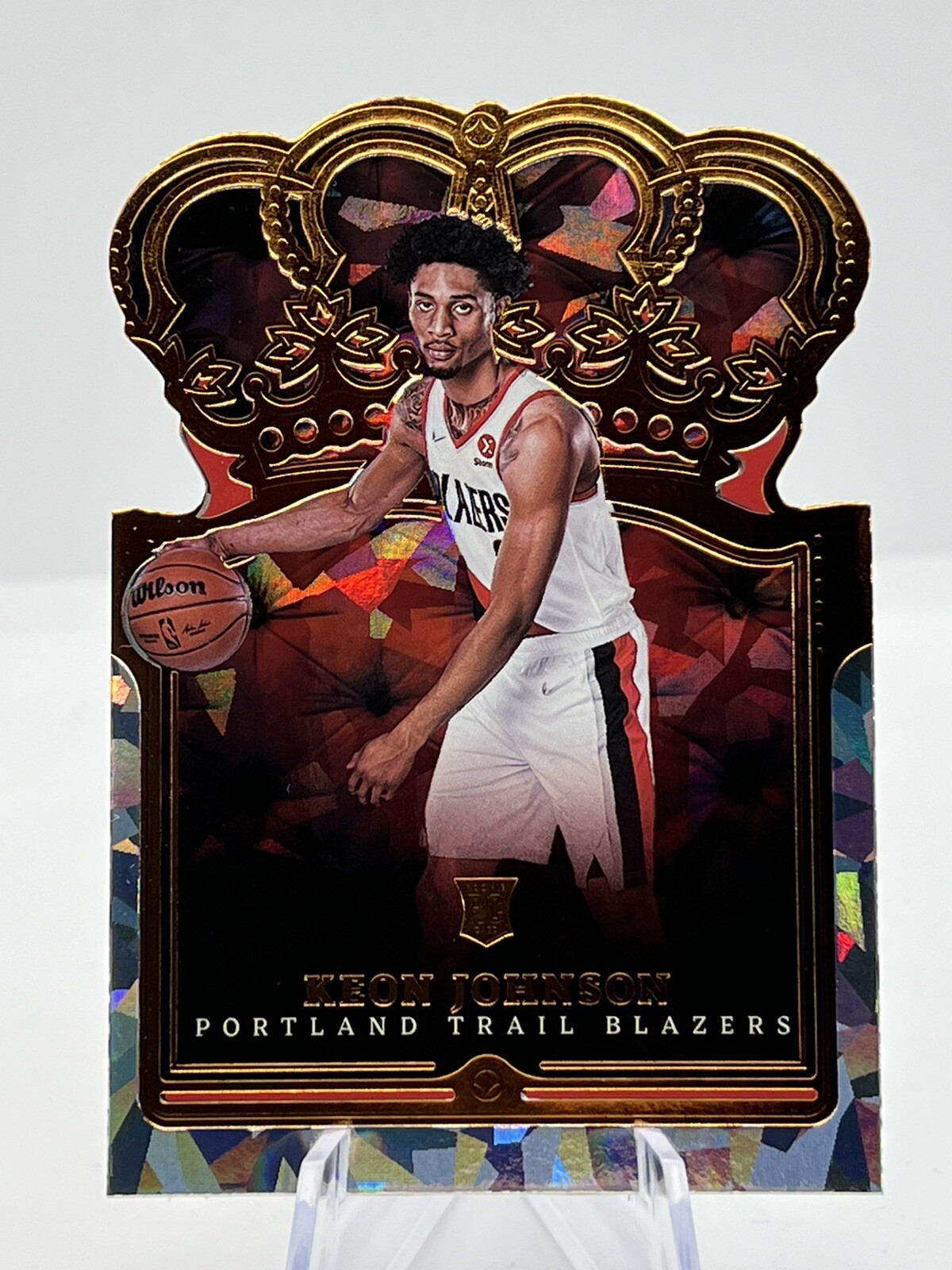 2021-22 Panini Crown Royale Keon Johnson #63 Crystal Parallel RC Rookie