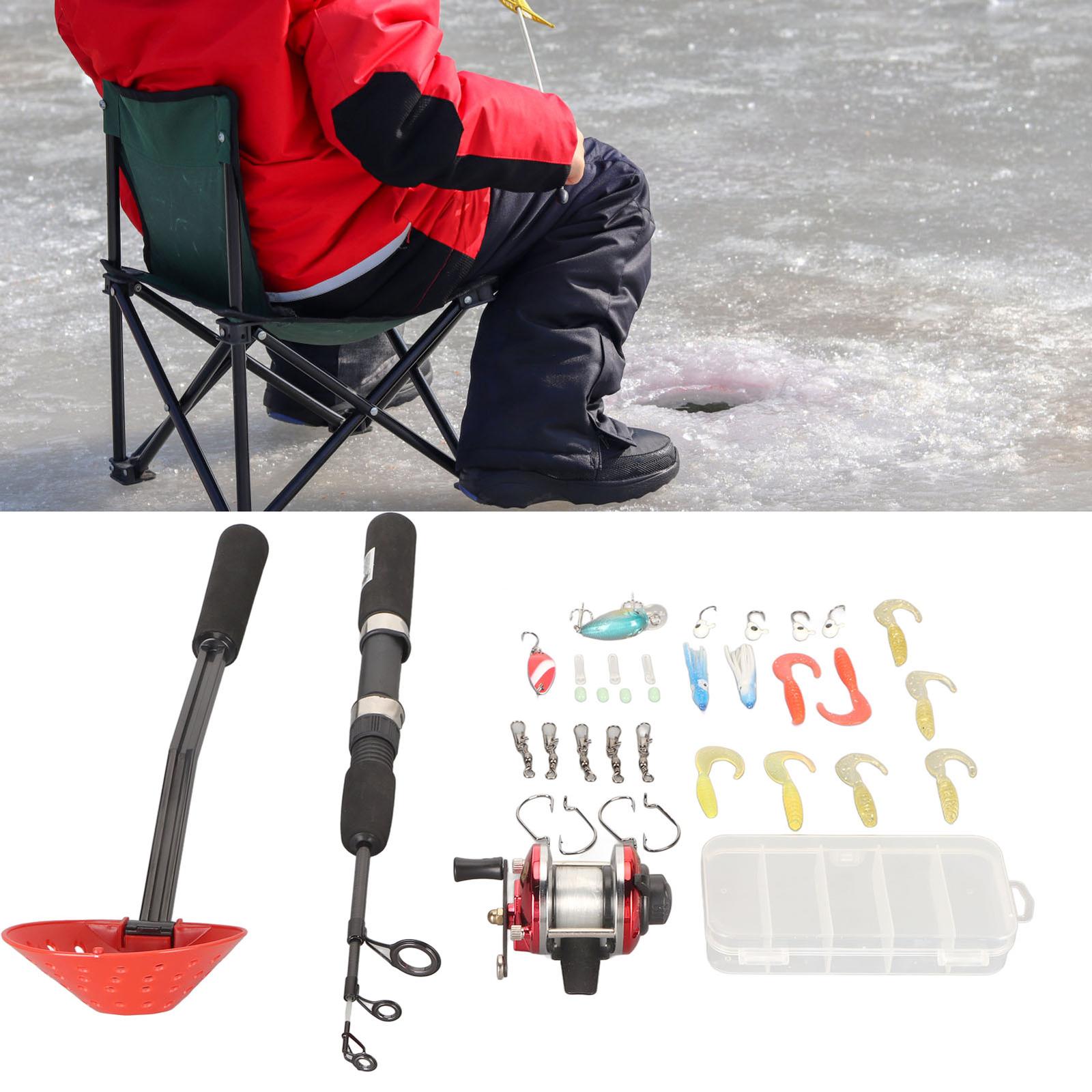 Ice Fishing Rod Reel Combo High Sharpness Hooks Ice Fishing Gear With