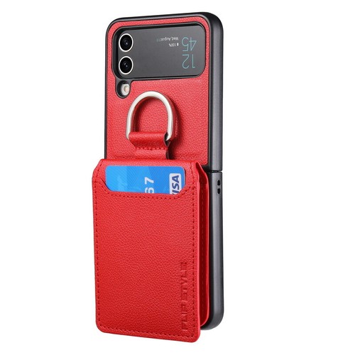 For Samsung Z Flip6 Flip5 Flip4 3 ShockProof Leather Card Slot Ring Case Cover - Picture 37 of 40
