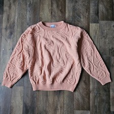 Vintage Jerisa Women's Medium Crewneck Pattern Sweater Made In USA EUC Acrylic