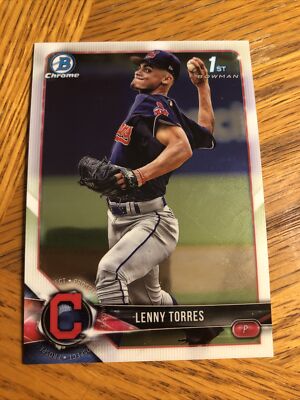 2018 Bowman Chrome Draft #BDC8  LENNY TORRES   INDIANS 1st Bowman