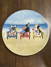 Certified International Grace Popp Hot Dogs 14” Melamine Serving Plate Tray NEW!