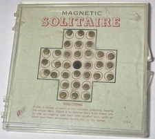 VINTAGE SOLITAIRE TRAVEL GAME USA COMPLETE WITH CASE BOARD GAME 5 1/2