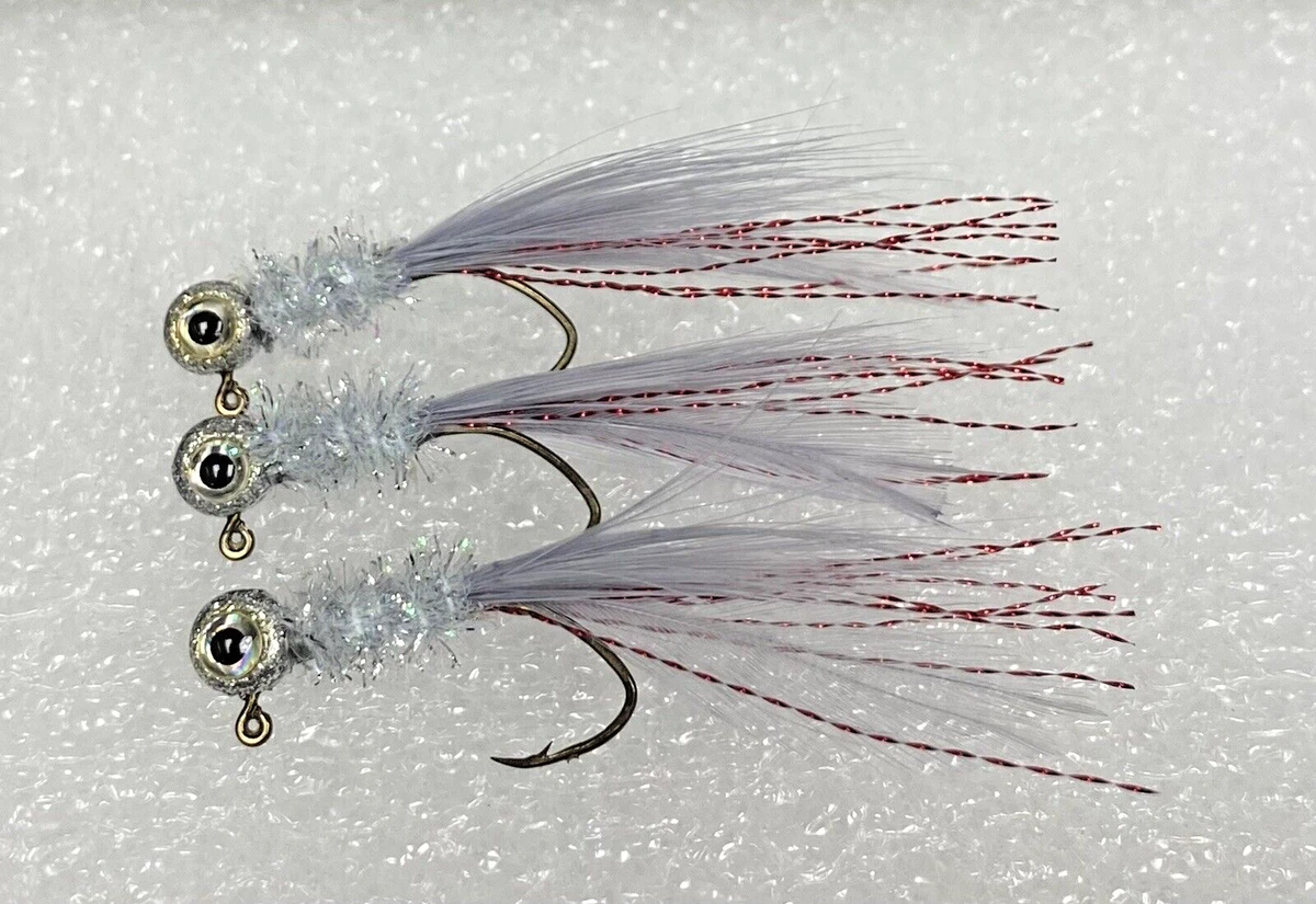 Esca Crappie Fatte A Mano: 10 Mascherine Ombreggianti Con Testa Piombata 1/32 E 1/16 Oz | Per Boccalona E Pesce Persico