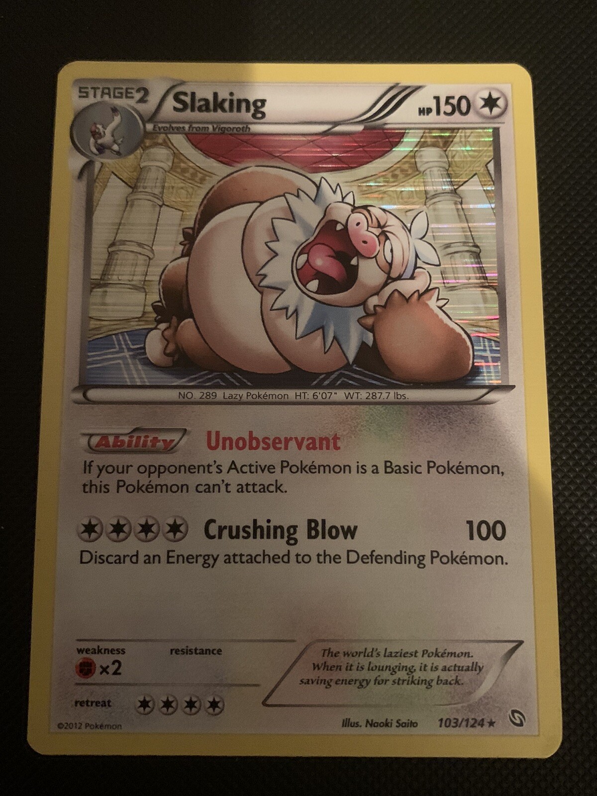 Slaking Holo - 103/124 - B&W Dragons Exalted - Near Mint - Rare