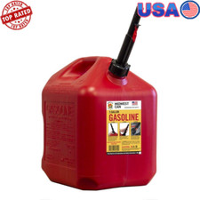 5 Gallon Gas Can Auto Shut Off Flame Shield Safety System Red Model New