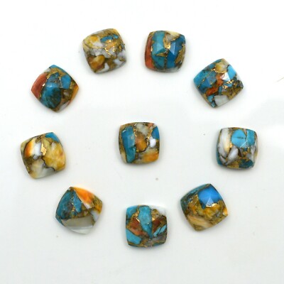 Blau Kupfer Auster Türkis Quadrat Kalibriert Cabochon Schmuckherstellung Edel...