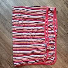 Kickee Pants Swaddling baby Blanket Botany Red Ginger Stripe orange coral navy