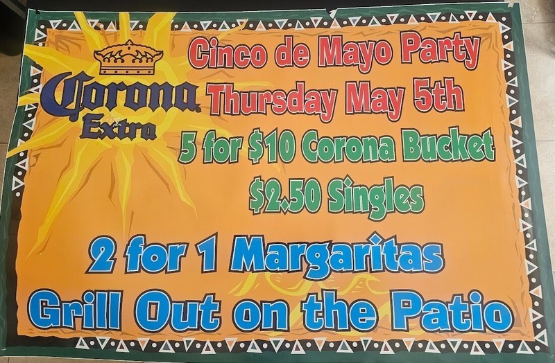 Vtg 2000 Cinco De Mayo Party on the Patio at Hooters Promo Banner Corona Extra