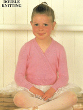 knitting pattern girls ballet dance top cardigan double knitting sizes 22-30 in