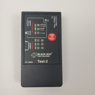 Black Box Ethernet Cable Tester TS059A 724-746-5500 Test 2 Cable Link PC HUB