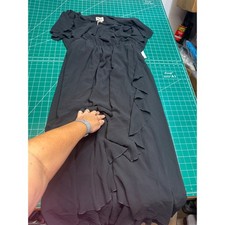 Show Me Your Mumu Black Ruffle Maxi Dress Womens 2X Off Shoulder Wedding Guest