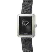 Chanel Boyfriend Tweed Small Model H5317 Quartz Used Watch Black