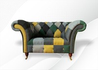 Chesterfield Sessel Fernseh Couch 1,5 Sitzer Sofa Textil Stoff Couchen Polster