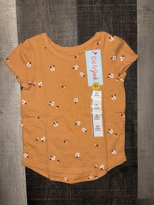 CAT & JACK SHORT SLEEVE FLORAL TEE SHIRT GIRLS TODDLER 2T TARGET NWT