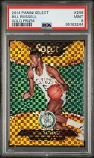 2014 PANINI SELECT GOLD PRIZM #248 BILL RUSSELL 3/10 PSA 9