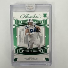 2025 Flawless Football TYLER WARREN Rookie Emerald Diamond 5/5