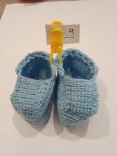 Handmade Crochet Acrylic Mixed Blue Booties For Baby And Dolls