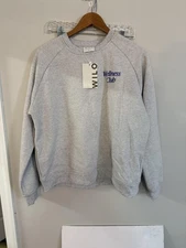 WILO The Label Sweatshirt Womens Small Gray Wellness Club Crewneck Pullover