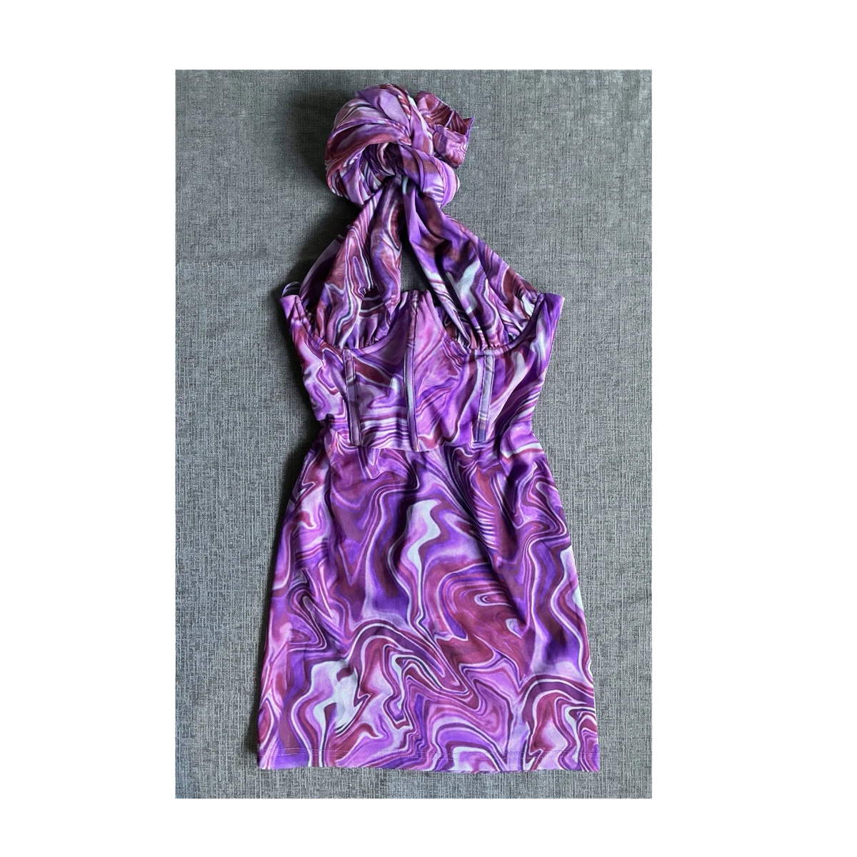 halter neck pleated dress MS Halter Neck Pleated Dress Moody Indigo / Medium
