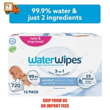 WaterWipes Sensitive Newborn Baby Wipes, 99.9 Water, Unscented Hypoallergen