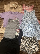 Girls Clothes Bundle 5-6 Years Next Summer Dress Tops Shorts Outfit Unicorn