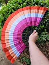 Lesbian Pride Flag Hand Fan, LGBTQA, Pride Month, Queer, Gay