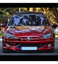Front Spoiler Lip Bumper Peugeot 206 Cc Sw Gti Rc S16 2-piece Set Black