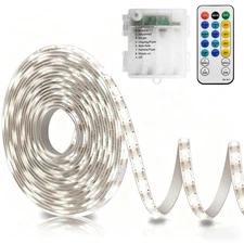 echosari Strip Lights Battery Operated, 16.5Ft 16.5 feet, 150 LED Cool White 