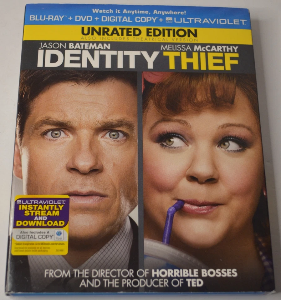 2012 IDENTITY THIEF BLU RAY & DVD WITH SLIP COVER STARRING JASON BATEMAN - Image 3 of 4