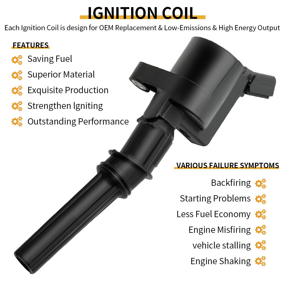 8PCS OEM Ignition Coils FOR Motorcraft DG508 For Ford F150 4.6L 5.4L 6.8L US