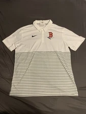 Nike Dri-Fit MLB Boston Red Sox Baseball Mens XL White Polo Shirt New NWT