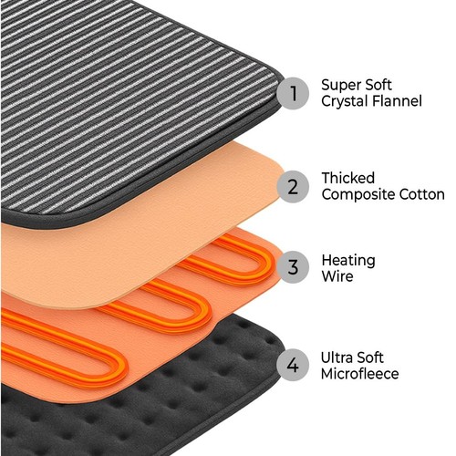 Therapeutic Electric Back Heat Pad For Joints Muscle Neck Knee Pain Relief ECs - Picture 5 of 8