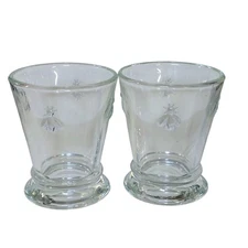 La Rochere Bee Clear Glass Napoleon Bees 4" Tumblers Paris Musee x2 Bee Lover