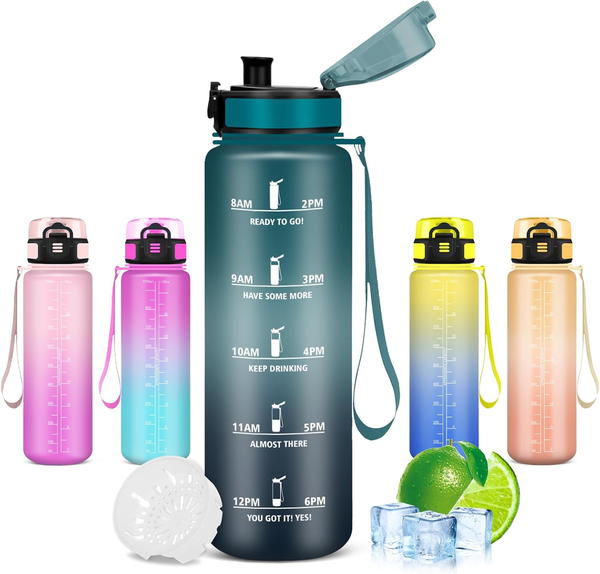 Wasserflasche- 1L- Trinkflasche Sport, Auslaufsicher, FüR Wandern, Alltag | Wass-image