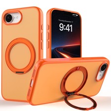 For iPhone 16e Ring Rotating Kickstand Holder Shockproof Hybrid Phone Case Cover