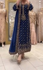 Bollywood Look Blue Faux Georgette Salwar Kameez And Dupatta For Party Wear