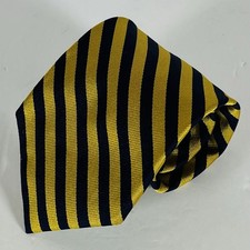 Brooks Brothers 100 Silk Neck Tie Navy/Gold Repp 3 7/8