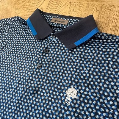 G/Fore Triple G Tech Print Polo Blue SIZE XL 231-C
