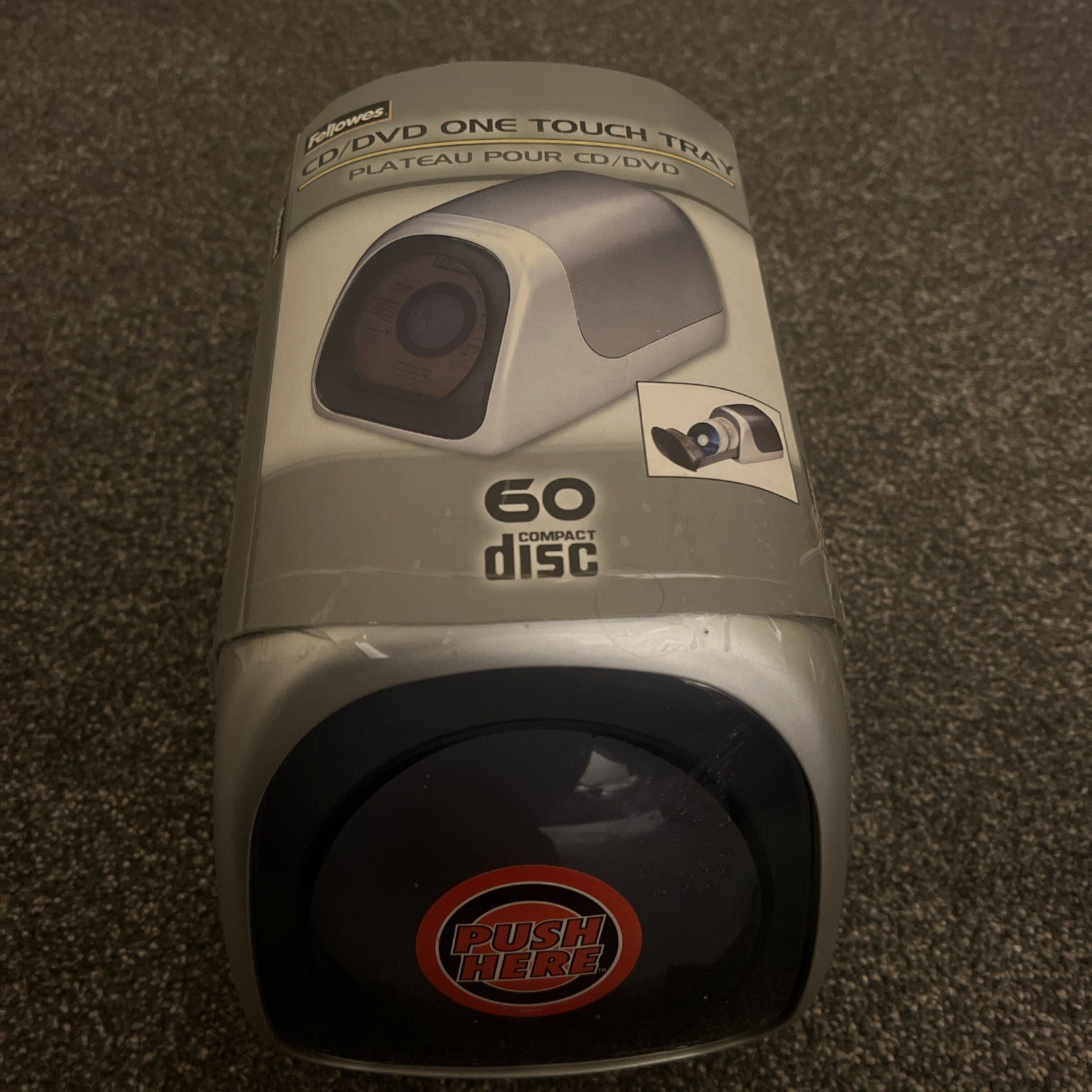 Fellows 60 Disc Slide Out DVD/ CD Storage Case Push Open Desktop Holder Vintage